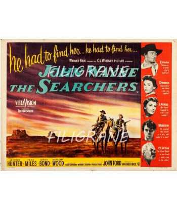 THE SEARCHERS FILM Rqlg-POSTER/REPRODUCTION d1 AFFICHE VINTAGE français