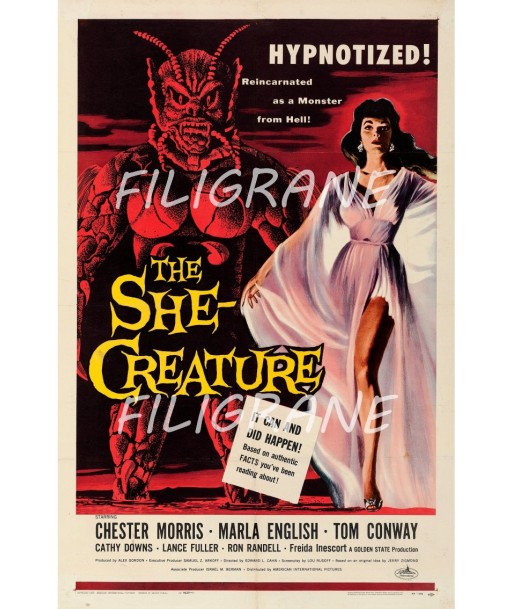 THE SHE CREATURE FILM Rxqr-POSTER/REPRODUCTION d1 AFFICHE VINTAGE ouvre sa boutique