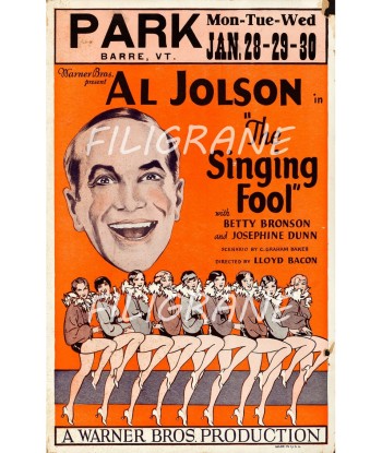 THE SINGING FOOL FILM Rkzl-POSTER/REPRODUCTION d1 AFFICHE VINTAGE ou a consommer sur place