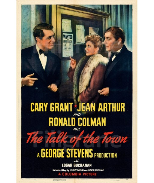 THE TALK of the TOWN FILM Rhkl-POSTER/REPRODUCTION d1 AFFICHE VINTAGE de l' environnement