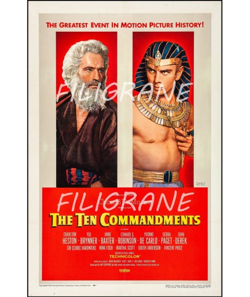 THE TEN COMMANDMENTS FILM Rzpl-POSTER/REPRODUCTION d1 AFFICHE VINTAGE Pour