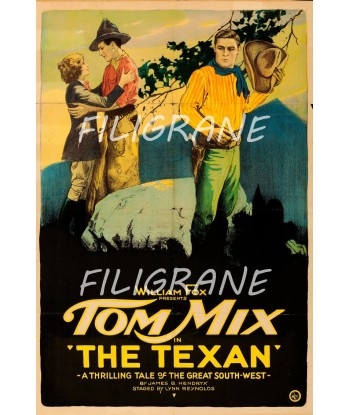 THE TEXAN FILM TOM MIX Rbxw-POSTER/REPRODUCTION d1 AFFICHE VINTAGE pas cheres