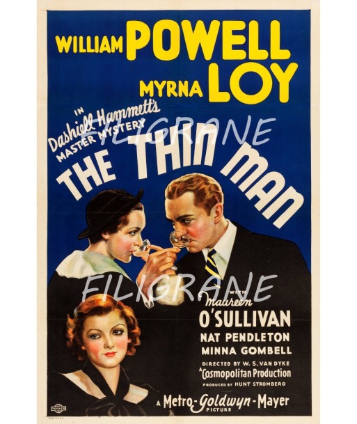 THE THIN MAN FILM Rlxb-POSTER/REPRODUCTION d1 AFFICHE VINTAGE de l' environnement