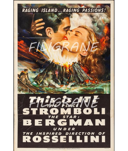 THIS IS IT! STROMBOLI FILM Rlev-POSTER/REPRODUCTION d1 AFFICHE VINTAGE de technologie