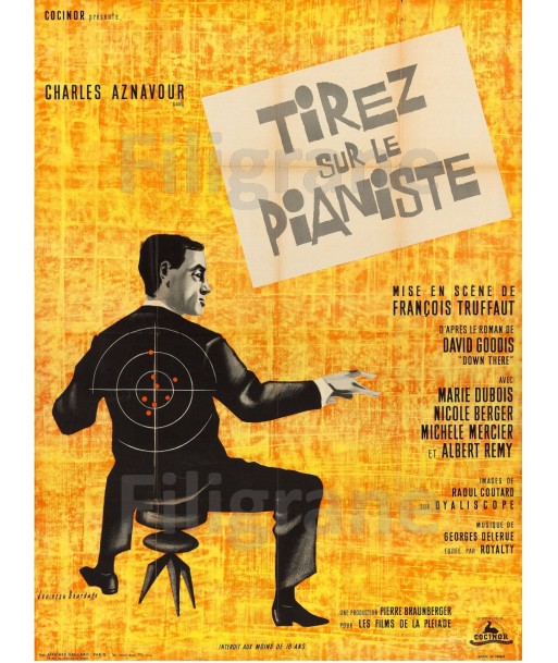 TIREZ sur le PIANISTE FILM Rqmd-POSTER/REPRODUCTION d1 AFFICHE VINTAGE vente chaude votre 