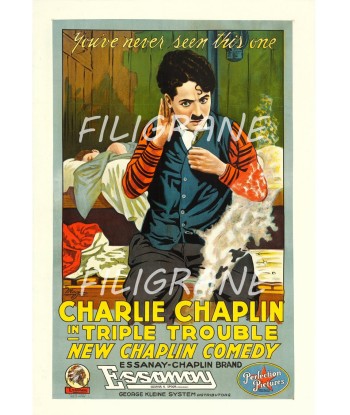 TRIPE TROUBLE FILM CHAPLIN Rvly-POSTER/REPRODUCTION d1 AFFICHE VINTAGE de votre