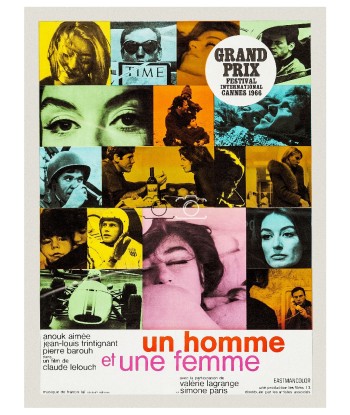 Un HOMME et une FEMME FILM Ryme-POSTER/REPRODUCTION d1 AFFICHE VINTAGE de votre