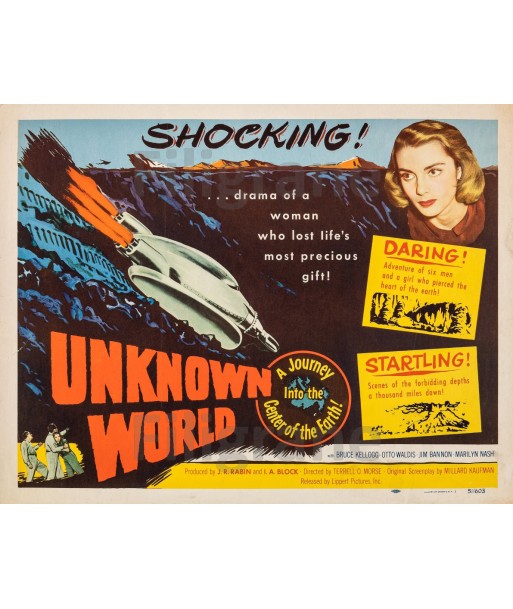 UNKNOWN WORLD FILM Rald-POSTER/REPRODUCTION d1 AFFICHE VINTAGE le des métaux précieux