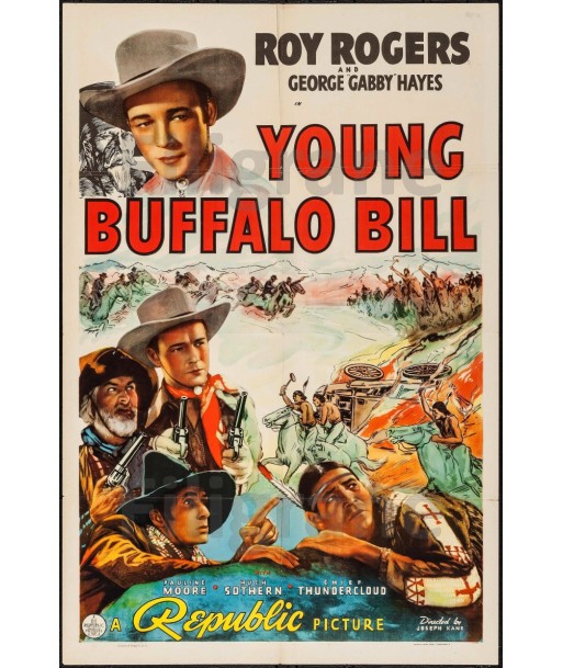 YOUNG BUFFALO BILL FILM Rvws-POSTER/REPRODUCTION d1 AFFICHE VINTAGE de technologie