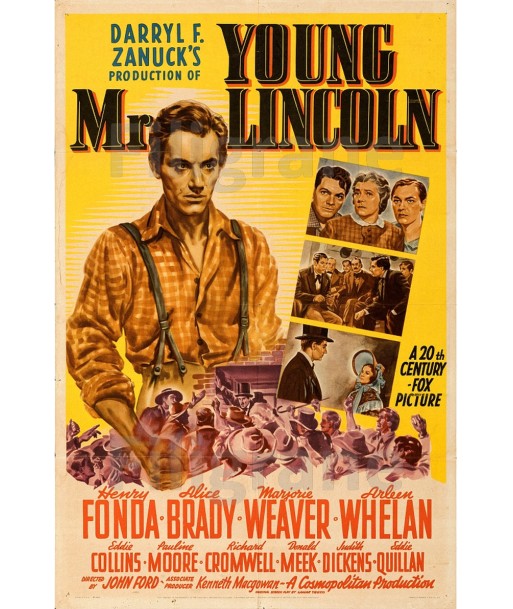 YOUNG Mr LINCOLN FILM Rflf-POSTER/REPRODUCTION d1 AFFICHE VINTAGE 50-70% off 