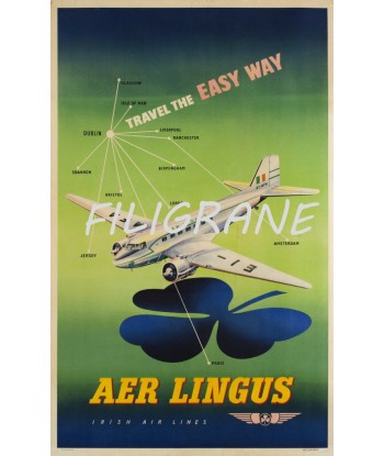 AER LINGUS AVION Rvos-POSTER/REPRODUCTION d1 AFFICHE VINTAGE de l' environnement