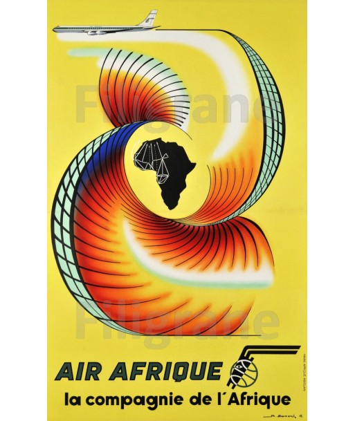 AIR AFRIQUE AVION Rmhv-POSTER/REPRODUCTION d1 AFFICHE VINTAGE 2024