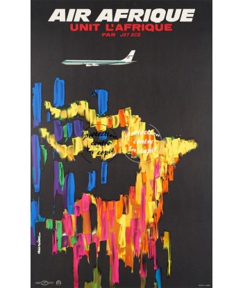 AIRLINES AIR AFRIQUE JET DC8 Rusk-POSTER/REPRODUCTION d1 AFFICHE VINTAGE Véritable concentré