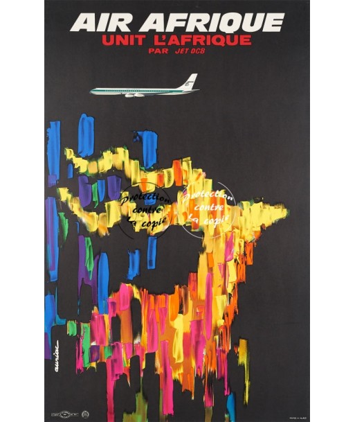 AIRLINES AIR AFRIQUE JET DC8 Rusk-POSTER/REPRODUCTION d1 AFFICHE VINTAGE Véritable concentré