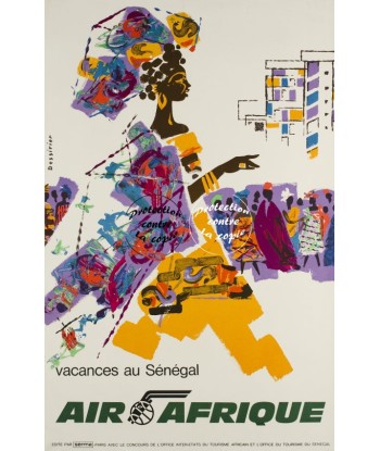 AIRLINES AIR AFRIQUE SéNéGAL Rvbc-POSTER/REPRODUCTION d1 AFFICHE VINTAGE des créatures d'habitude