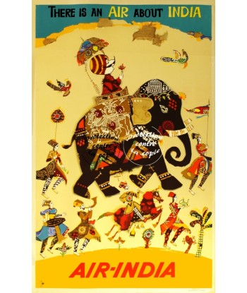 AIRLINES AIR INDIA éLéPHANT Rxwb-POSTER/REPRODUCTION d1 AFFICHE VINTAGE store