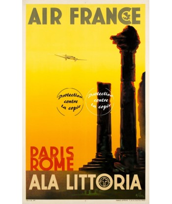 AIRLINES ALA LITTORIA Rfwtg-POSTER/REPRODUCTION d1 AFFICHE VINTAGE pas cher 