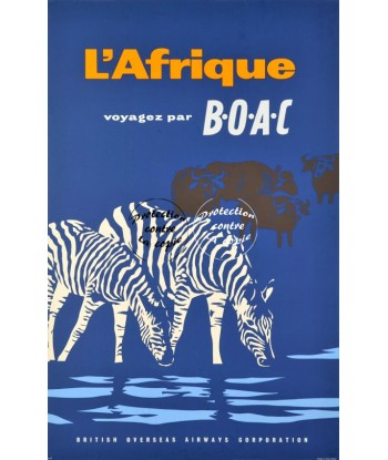 AIRLINES BOAC AFRIQUE Rfibt-POSTER/REPRODUCTION d1 AFFICHE VINTAGE basket pas cher