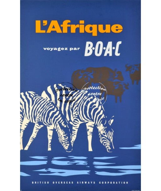 AIRLINES BOAC AFRIQUE Rfibt-POSTER/REPRODUCTION d1 AFFICHE VINTAGE basket pas cher