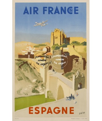 AIRLINES ESPAGNE Rfcuz-POSTER/REPRODUCTION d1 AFFICHE VINTAGE en linge