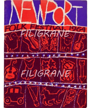 NEW PORT FESTIVAL FOLK 64 Rybr-POSTER/REPRODUCTION d1 AFFICHE VINTAGE votre