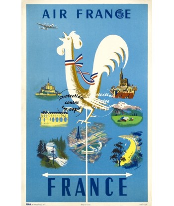 AIRLINES FRANCE Rune-POSTER/REPRODUCTION d1 AFFICHE VINTAGE soldes