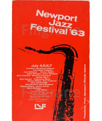 NEWPORT JAZZ FESTIVAL 63 Rysw-POSTER/REPRODUCTION d1 AFFICHE VINTAGE Pour