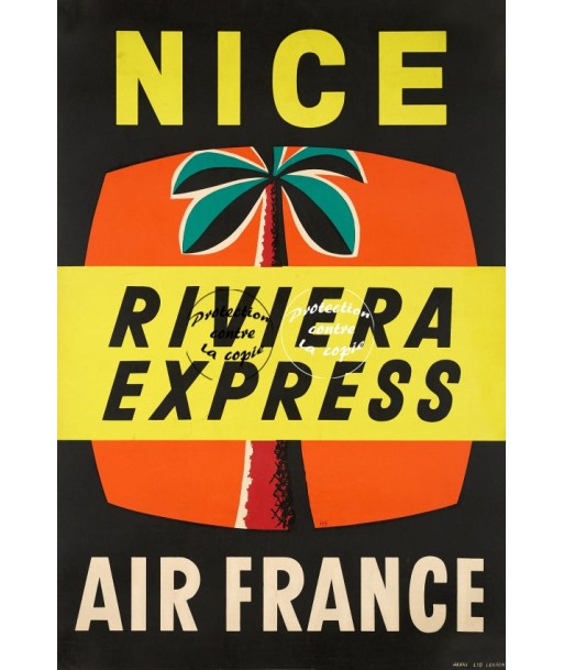 AIRLINES NICE RIVIERA Rfuvt-POSTER/REPRODUCTION d1 AFFICHE VINTAGE En savoir plus