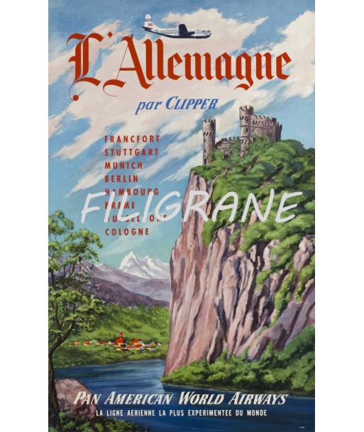 AIRLINES PAN AMERICAN ALLEMAGNE Rjbt-POSTER/REPRODUCTION d1 AFFICHE VINTAGE online