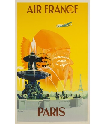 AIRLINES PARIS Rjwd-POSTER/REPRODUCTION d1 AFFICHE VINTAGE le concept de la Pate a emporter 