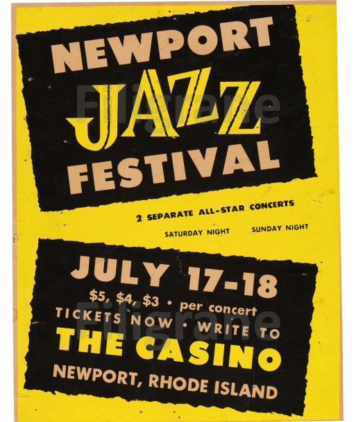 NEWPORT JAZZ FESTIVAL  Rjoa-POSTER/REPRODUCTION d1 AFFICHE VINTAGE Fin de série