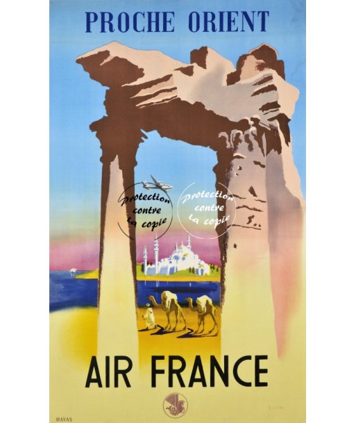 AIRLINES PROCHE ORIENT Rfxai-POSTER/REPRODUCTION d1 AFFICHE VINTAGE votre