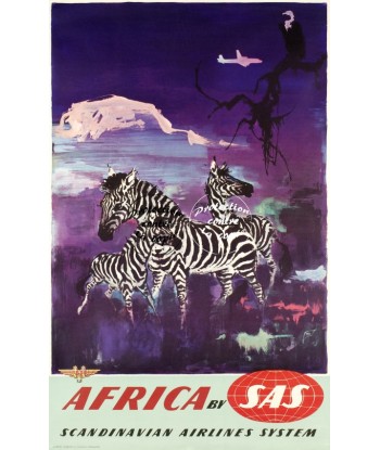 AIRLINES SAS AFRICA Rxfz-POSTER/REPRODUCTION d1 AFFICHE VINTAGE plus qu'un jeu 