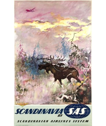 AIRLINES SAS SCANDINAVIA Rgbs-POSTER/REPRODUCTION d1 AFFICHE VINTAGE à prix réduit toute l'année