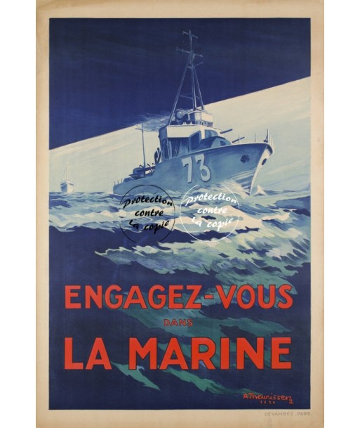 ARMéE MARINE ENGAGEZ VOUS Rfruz-POSTER/REPRODUCTION d1 AFFICHE VINTAGE les muscles