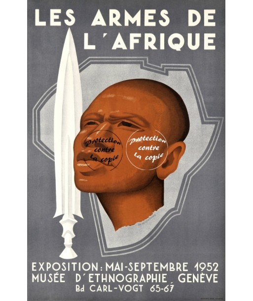 ARMES D'AFRIQUE EXPO 1952 Rfgou-POSTER/REPRODUCTION d1 AFFICHE VINTAGE les ctes