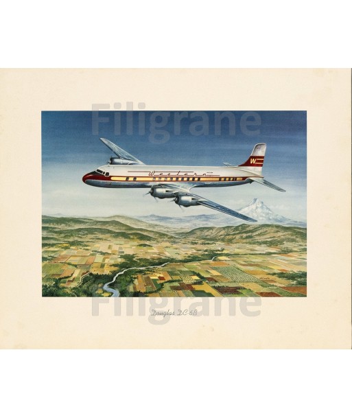 AVION DOUGLAS DC-6B Rmvg-POSTER/REPRODUCTION d1 AFFICHE VINTAGE pas cher chine