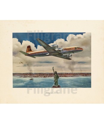 AVION DOUGLAS DC-7 Rrgs-POSTER/REPRODUCTION d1 AFFICHE VINTAGE brillant des détails fins