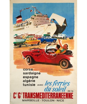 BATEAUX Cie TRANSMéDITéRANéENNE Rmna-POSTER/REPRODUCTION d1 AFFICHE VINTAGE 2 - 3 jours ouvrés.