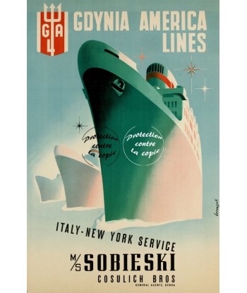 BATEAUX GDYNIA AMERICA LINES Rzwq-POSTER/REPRODUCTION d1 AFFICHE VINTAGE 50-70% off 