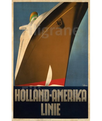 BATEAUX HOLLAND AMERIKA LINIE Rttp-POSTER/REPRODUCTION d1 AFFICHE VINTAGE Venez découvrir notre 