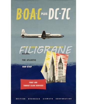 BOAC AVION DC-7C Rqbl-POSTER/REPRODUCTION d1 AFFICHE VINTAGE livraison gratuite