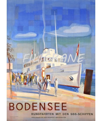 BODENSEE BATEAU Rlfl-POSTER/REPRODUCTION d1 AFFICHE VINTAGE l'achat 