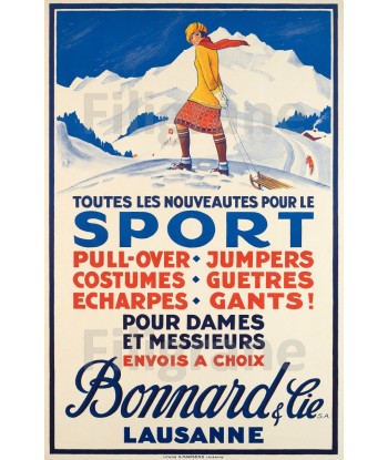 BONNARD SPORT LAUSANNE Rmyh-POSTER/REPRODUCTION d1 AFFICHE VINTAGE les ctes