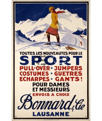 BONNARD SPORT LAUSANNE Rpwk-POSTER/REPRODUCTION d1 AFFICHE VINTAGE Livraison rapide