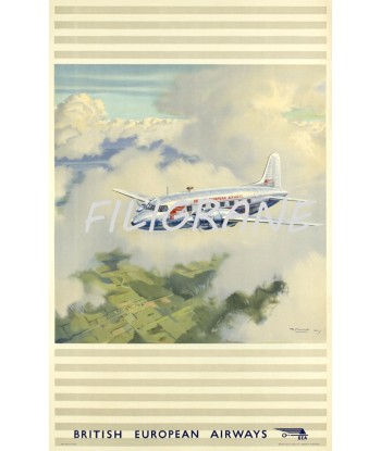 BRITISH EUROPEAN AIRWAYS Redy-POSTER/REPRODUCTION d1 AFFICHE VINTAGE votre