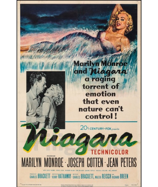 NIAGARA FILM Rrks-POSTER/REPRODUCTION d1 AFFICHE VINTAGE Profitez des Offres !