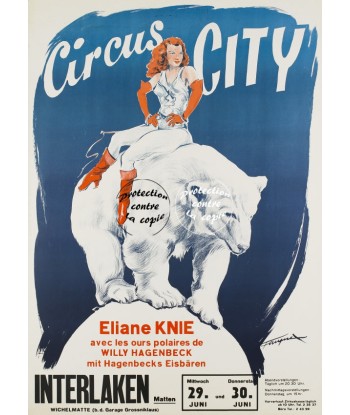 CIRCUS CITY E. KNIE Rfjqb-POSTER/REPRODUCTION d1 AFFICHE VINTAGE sur le site 