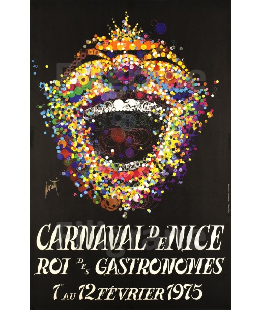 FÊTES CARNAVAL NICE 1975 Rtzk-POSTER/REPRODUCTION d1 AFFICHE VINTAGE solde