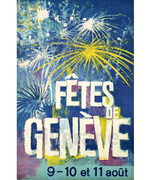 FêTES de GENèVE Rtzw-POSTER/REPRODUCTION d1 AFFICHE VINTAGE paiement sécurisé